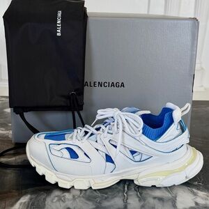 NIB Balenciaga Track Sock Blue White Sneaker Trainer Shoe Men's 46/13
